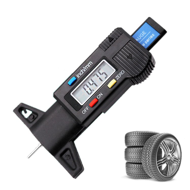 0-25.4mm LCD Tyre Digital Tire Tread Depth Gauge Meter Measure Caliper Thickness Gauges Tread Brake Pad Shoe Tire Monitoring