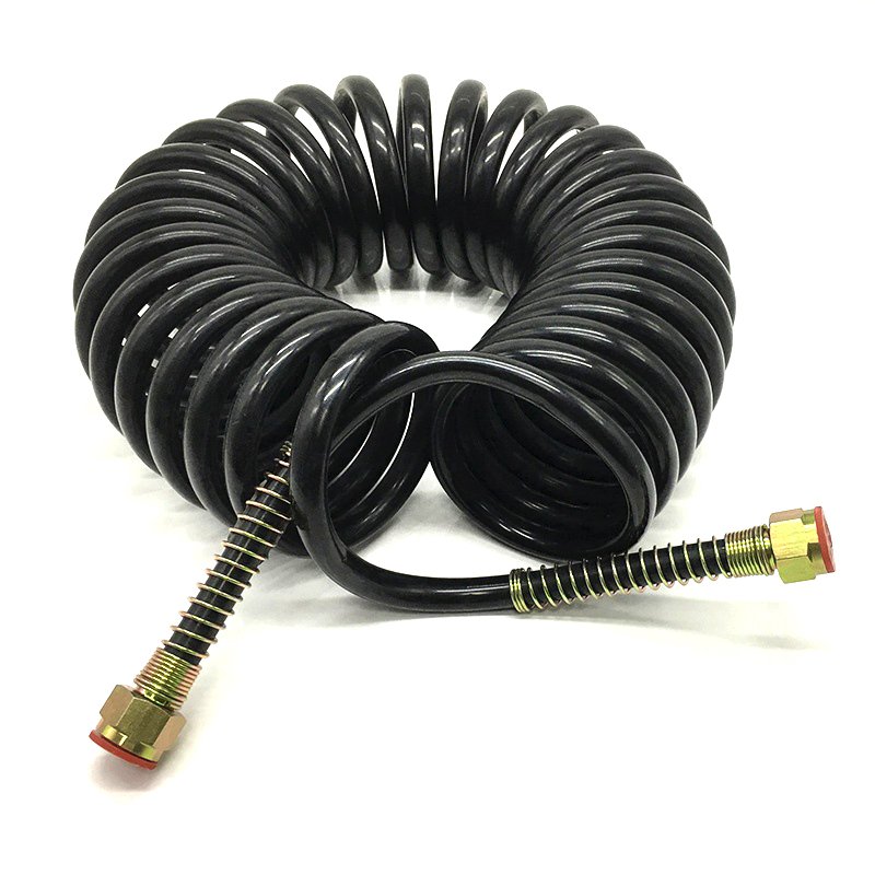 PA Pu Air Coil Hose Spiral Tube Spring with QUICK COUPLER, Flexible PU Recoil Spiral Hose Tube for Compressor Tools