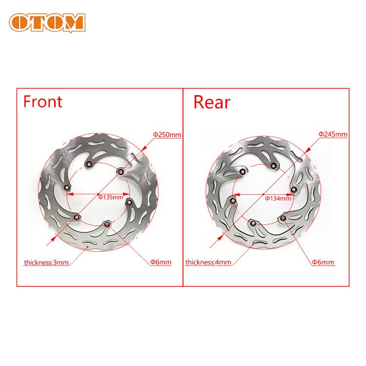 OTOM Motorcycle Dirt Bike 250mm 245mm Steel Front Rear Brake Disc for YAMAHA YZ125 YZ250 YZ250 YZ450F WR250F WR450F