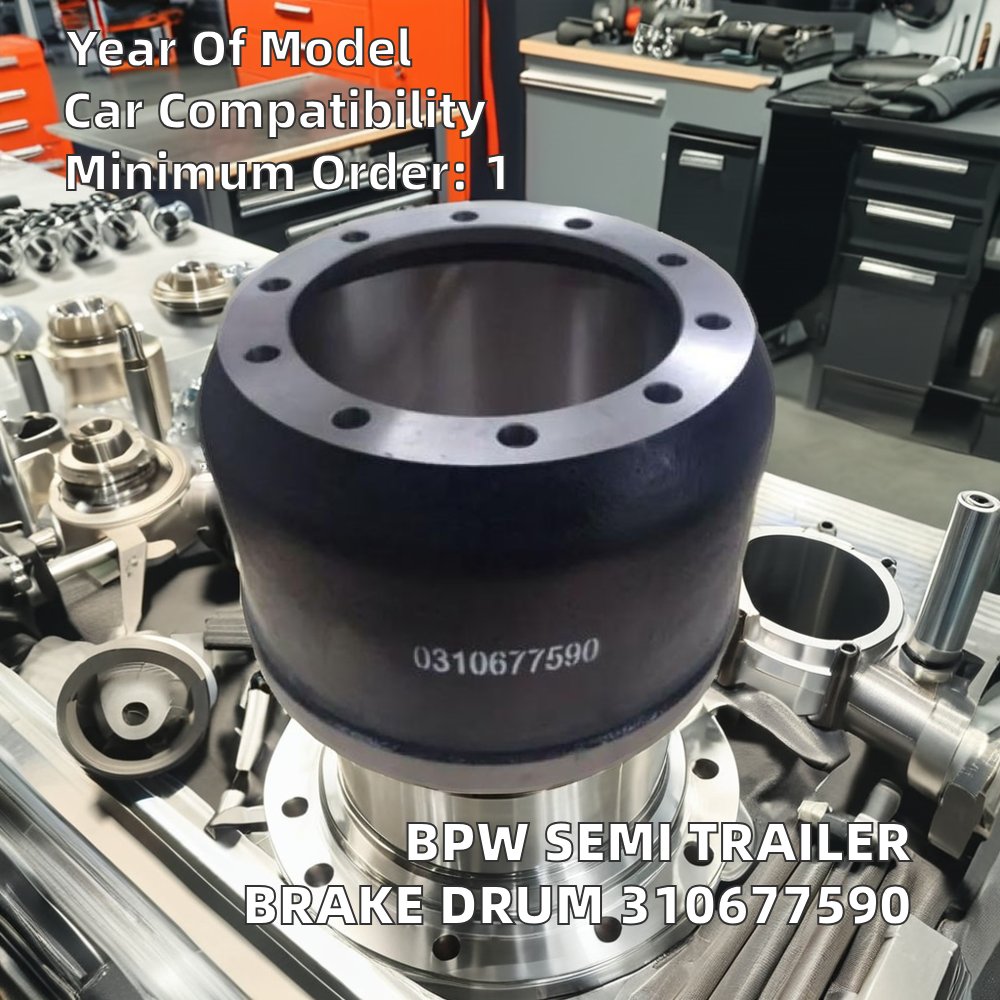 China Heavy Duty Semi Trailer Brake Drum 310677590 for BPW New Condition Truck Parts for Mitsubishi Foton Auto Brake Systems