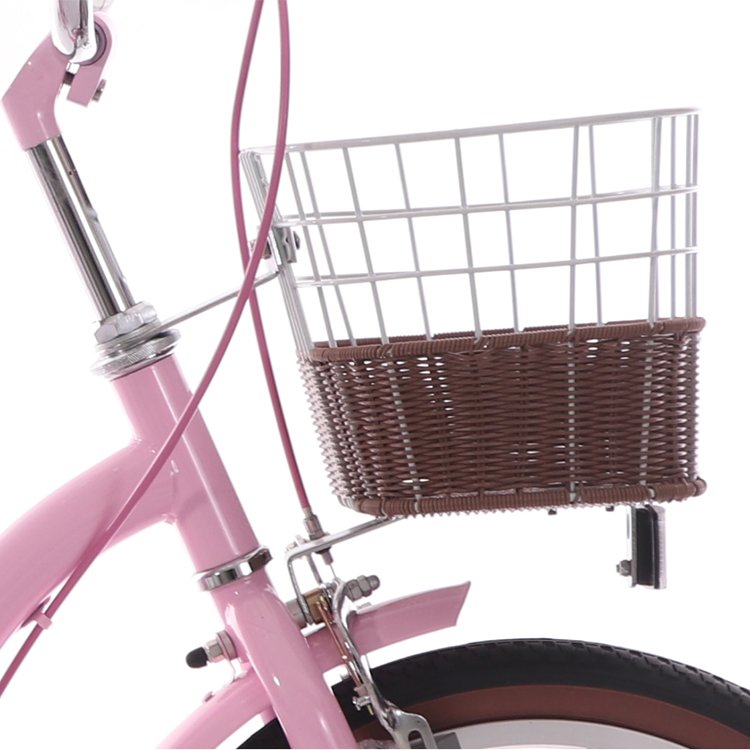 Factory Direct 20 Inch Pink Bicycle for Girls Aged 9 Single Speed 16 Inch Children's Bike with Steel Fork & Brake Line