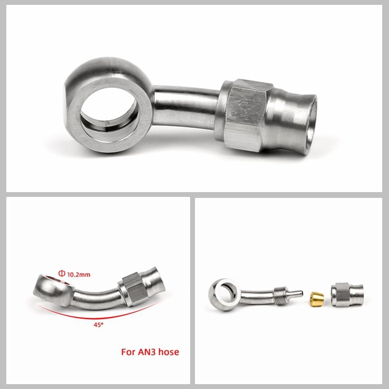 Stainless Steel Banjo Bolts AN3 AN4 M10x1.0 M10*1.25 M12X1.0 M12X1.25 M Brake Caliper Single Banjo Bolt Fitting