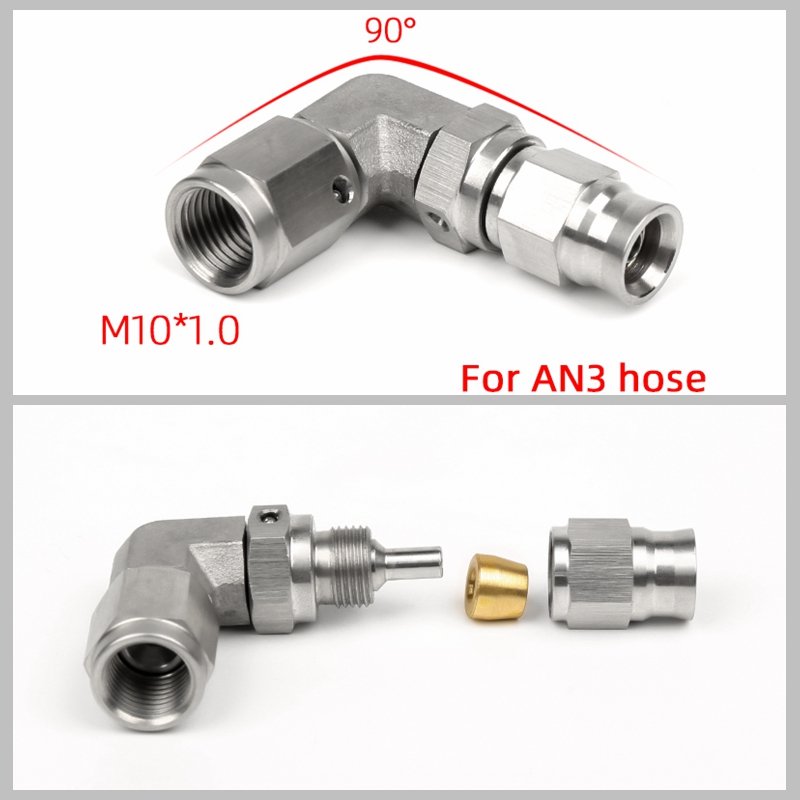 Stainless Steel Banjo Bolts AN3 AN4 M10x1.0 M10*1.25 M12X1.0 M12X1.25 M Brake Caliper Single Banjo Bolt Fitting