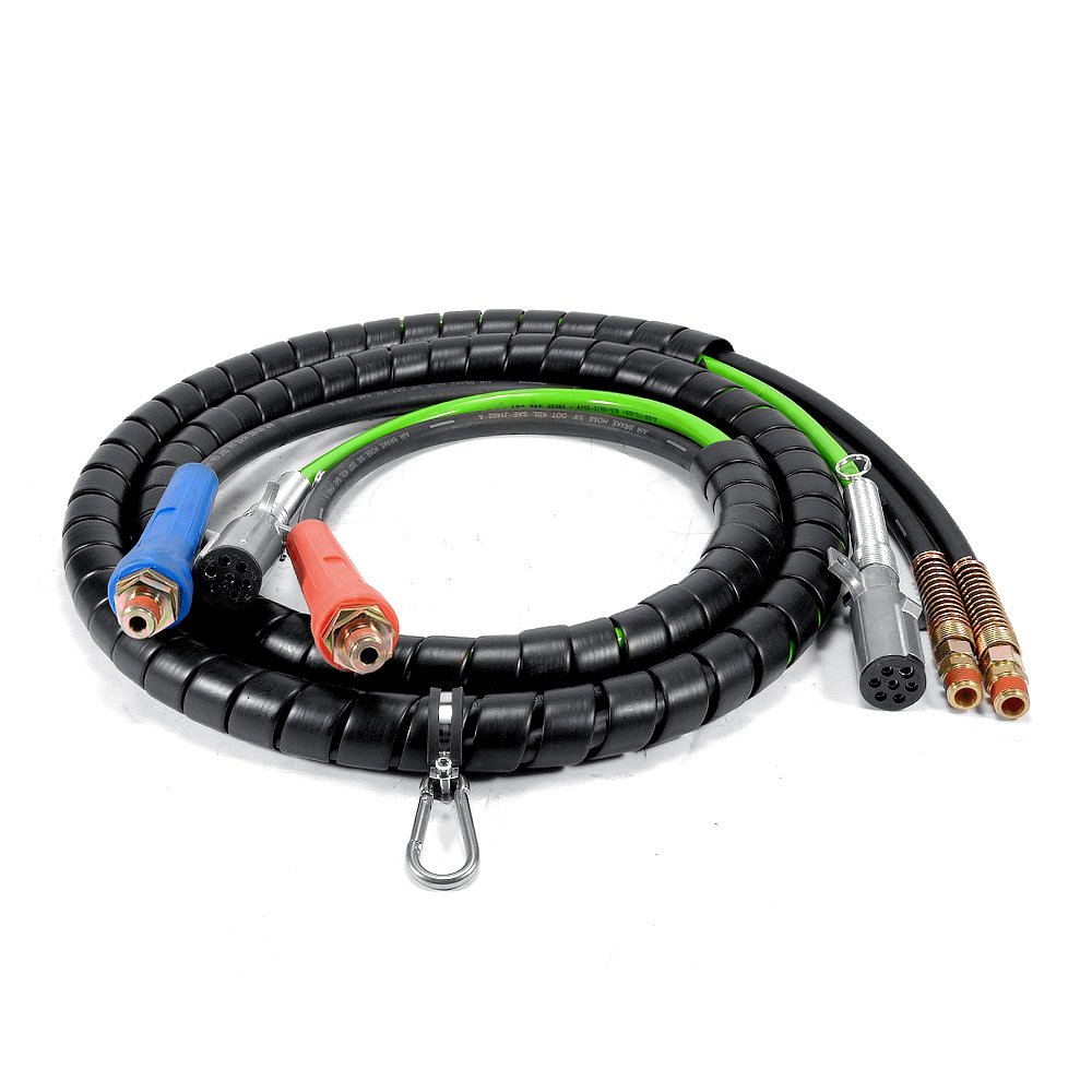 New Design Trailer Cable Power Air Line Hose 15 Ft Spiral 3 in 1 Automotive Trailer Connectors