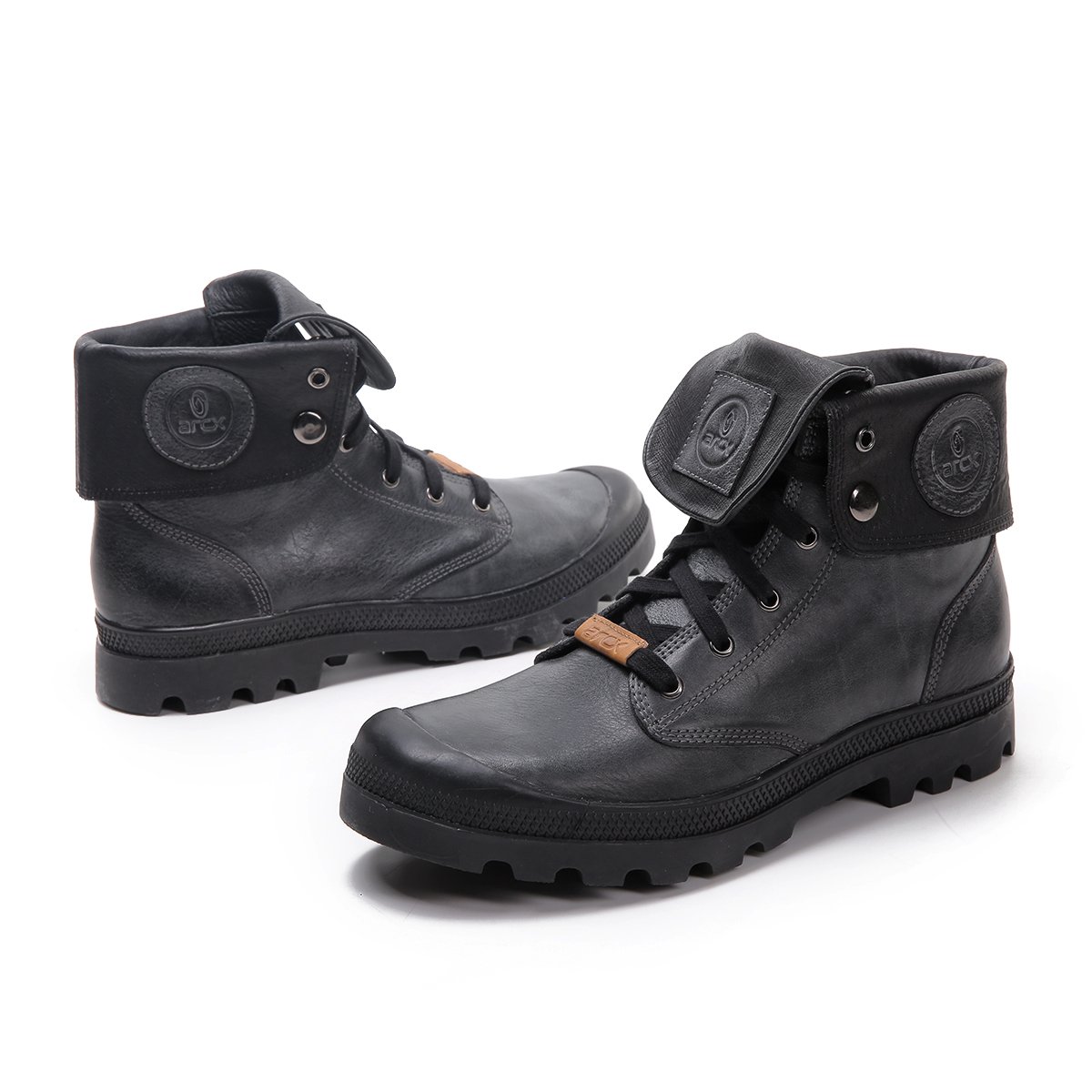 ARCX Retro Style Cowhide Leather Lapel Leisure Hiking Men's Motorcycle Safety Riding Boots
