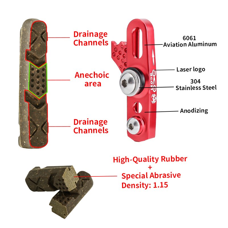 MUQZI Folding Road Bicycle Carbon Wheels C-Brake Caliper Rubber Block Pads Holder Bike Brake Shoes Bike Parts
