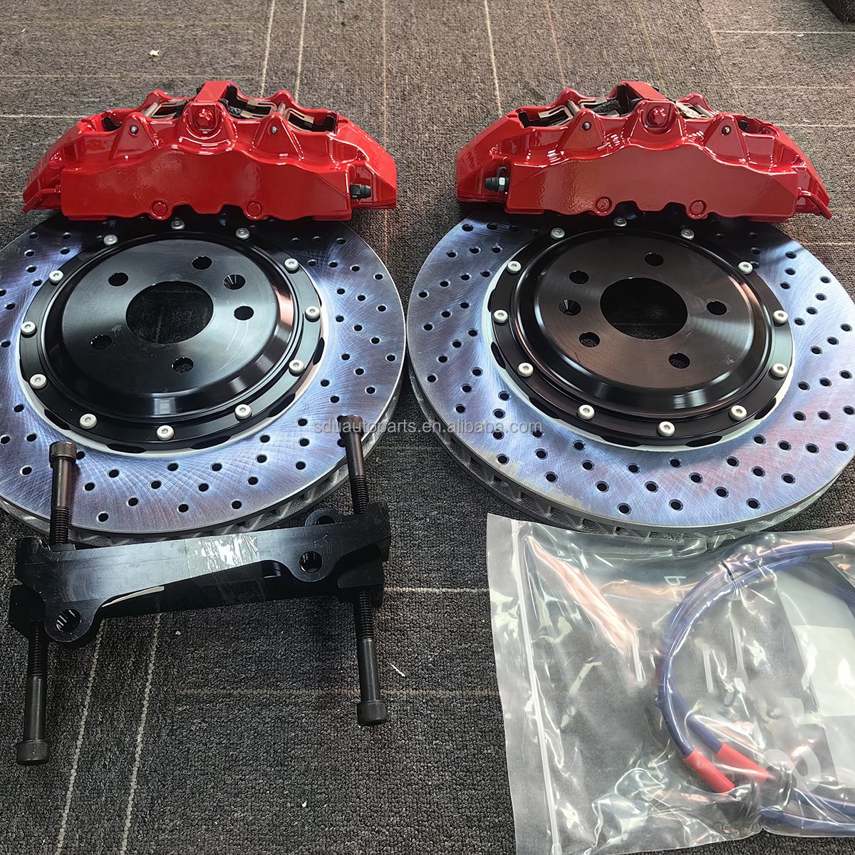 Upgrade Front Wheel 8 piston Brake Calipers Rear Wheel 4 Pot Brake Caliper Big Brake Kit 380 mm for BMW Series 18-21 Inch Wheels