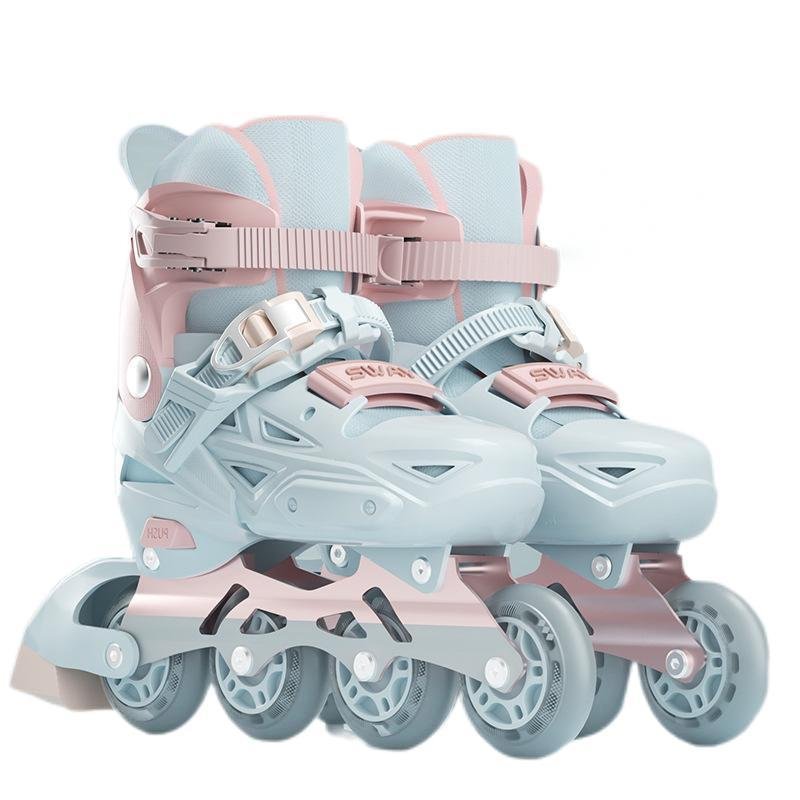 Three-layer Lock Fixation Roller Blades Inline Skate Wear-resistant and Anti-collision Figure Skates for Beginner Kids and Adult