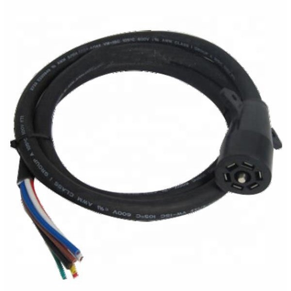 USA Trailer Way Plug 7 Pin Connector N Type Cable 7 Core Spiral Cable 24v PVC RVV Blade Plug Brake Cable for Truck Trailer