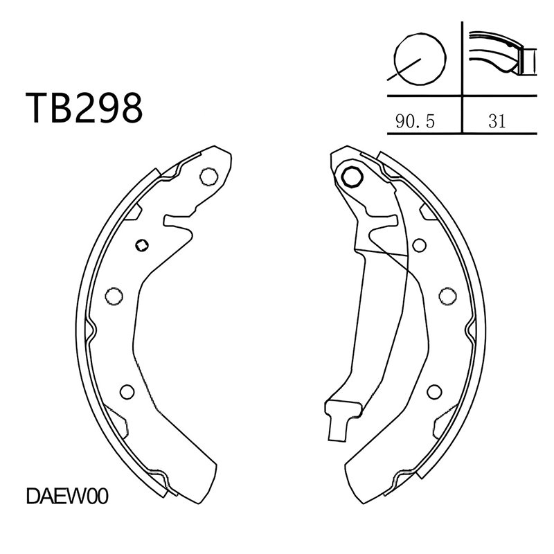 96268686 Terbon Wholesale Auto Brake System Parts Rear Axle Brake Shoe S995-1666