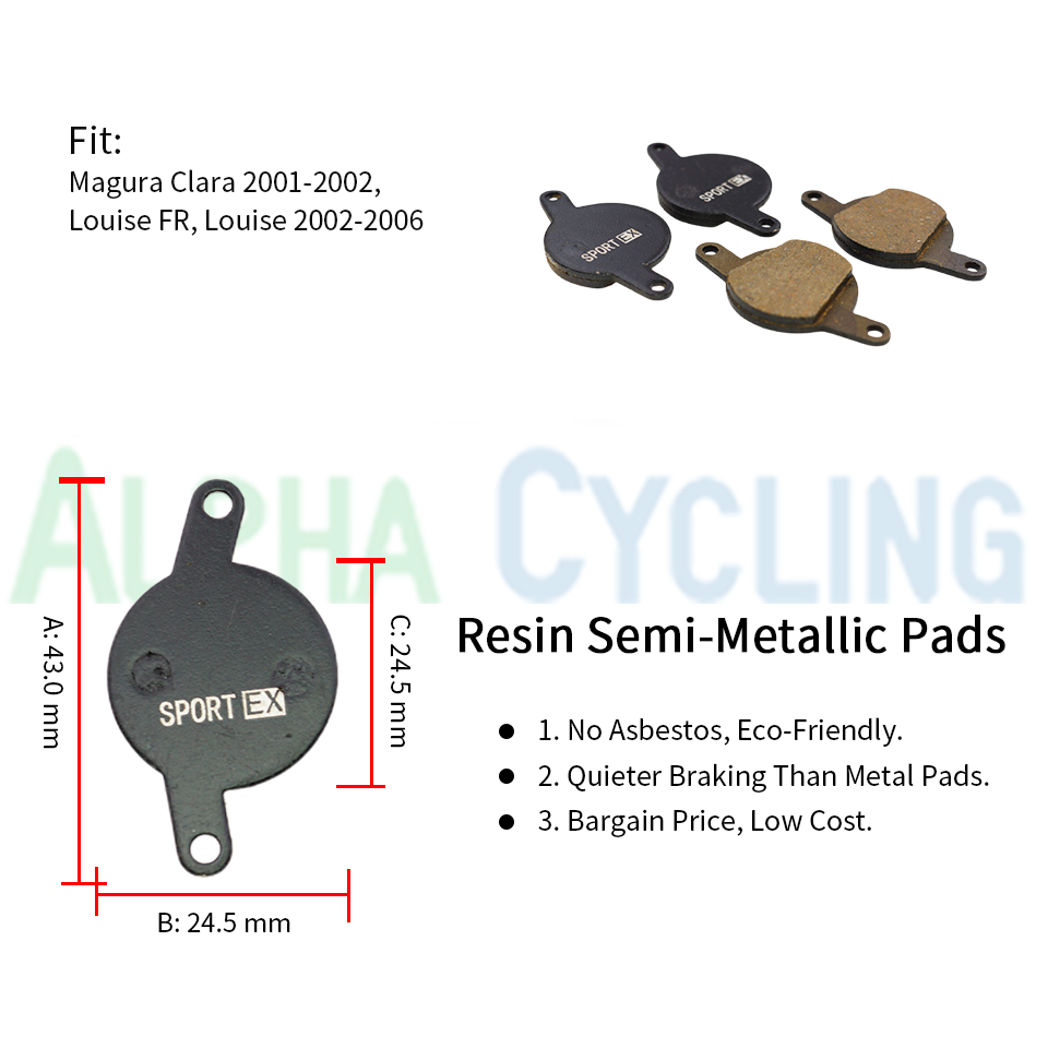 Resin Bicycle Disc Brake Pads for Magura Clara 2001-2002 Louise 2002-2006 Louise FR Calipers