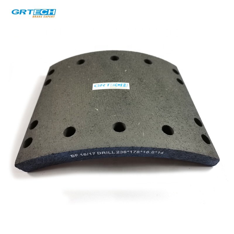 DF16 DF17 Non-asbestos Brake Parts Brake Lining Shoe for Truck