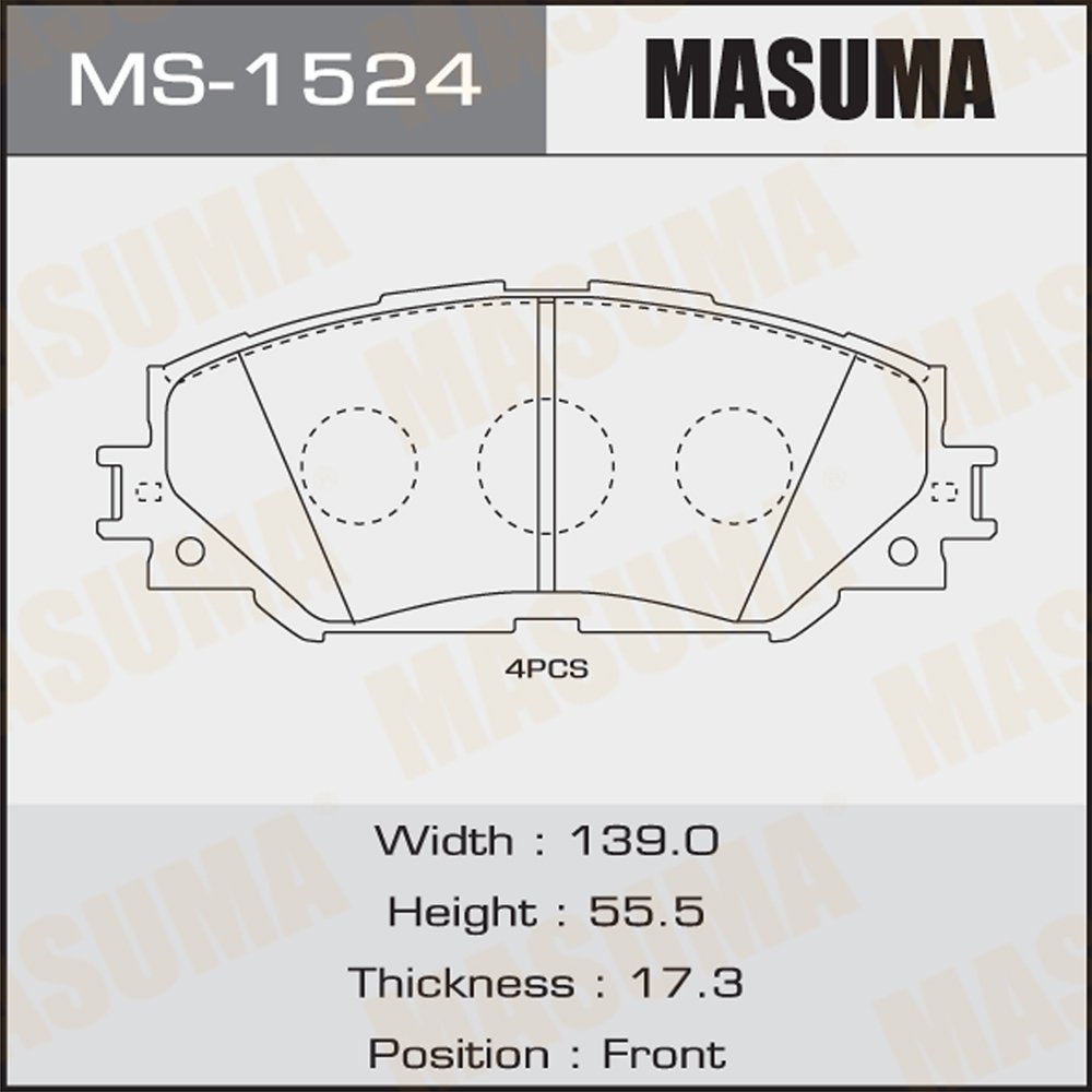MASUMA MS-1524 Advics Wholesale Brake Pad No Noise Spare Parts for Toyota Wish Prius Allion for Voxy Noah 04465-02220
