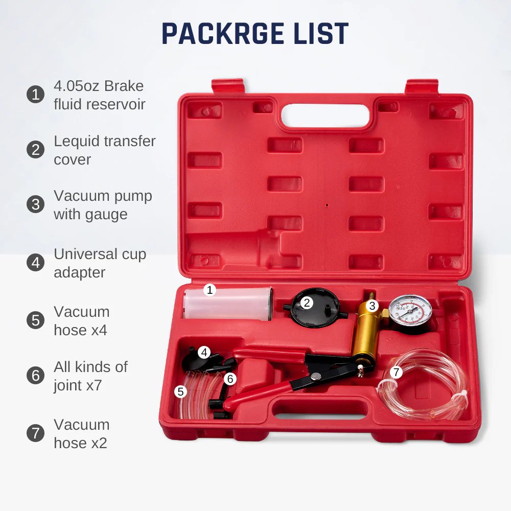 Auto Repair Hand Tool Sets Brake Bleeder and Vacuum Pump Kit Vehicle Tools