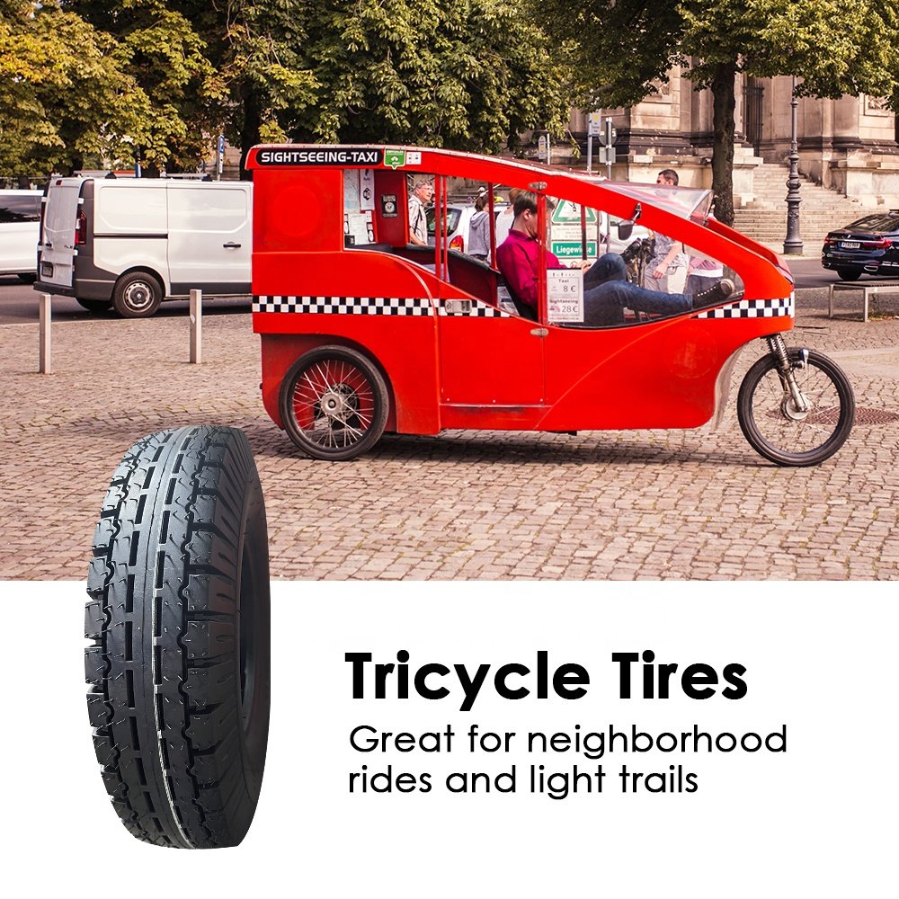 TVS Made in India Origin Type Valve Place Mode Tire Aluminum Wheel 4.00-8 Tricycle Tire