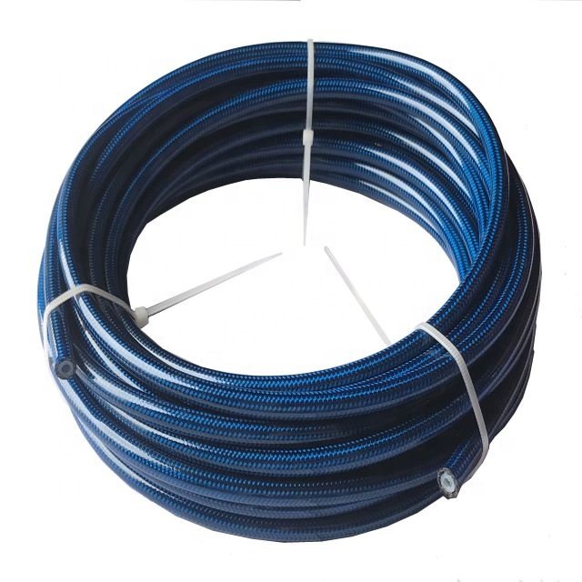 AN3 1/8 Inch PVC Coated PTFE Lined Braided Auto Brake Hose for Oil & Fuel Air Pump Hoses