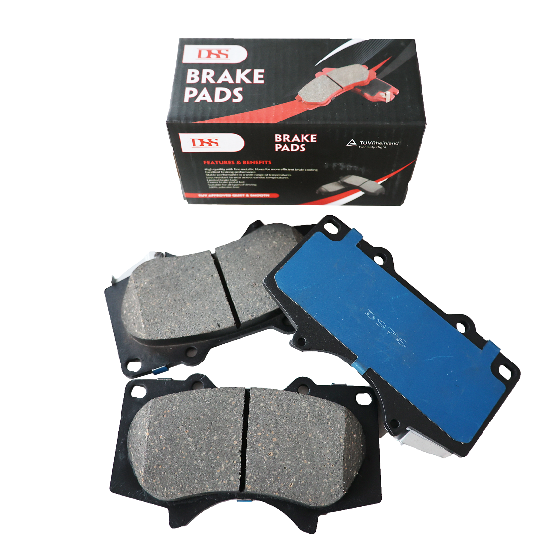 DSS Ceramic Brake Pads for Honda High Performance Noiseless R90 Certified OEM Disc Brake Pad Set with Anti-Rattle Clips & Shims