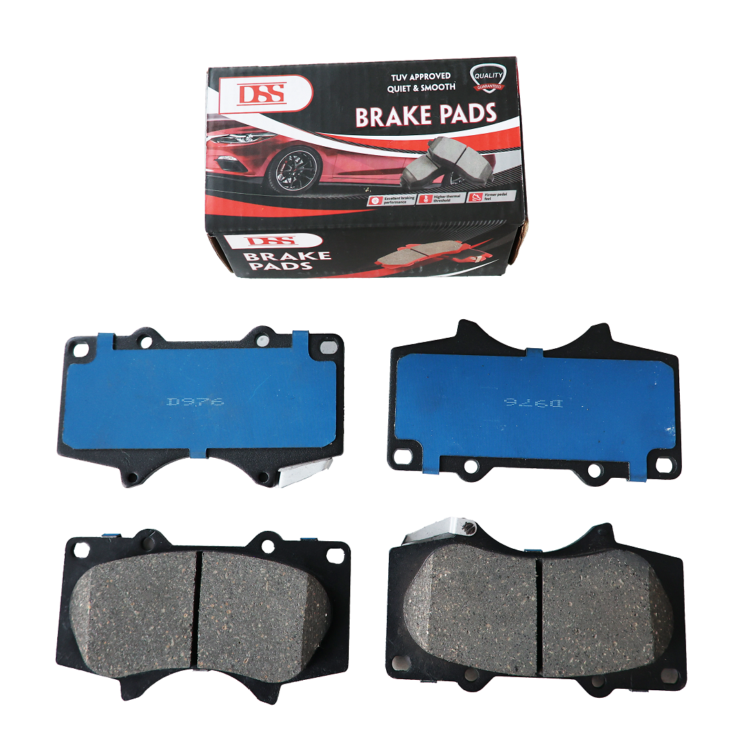 DSS Ceramic Brake Pads for Honda High Performance Noiseless R90 Certified OEM Disc Brake Pad Set with Anti-Rattle Clips & Shims