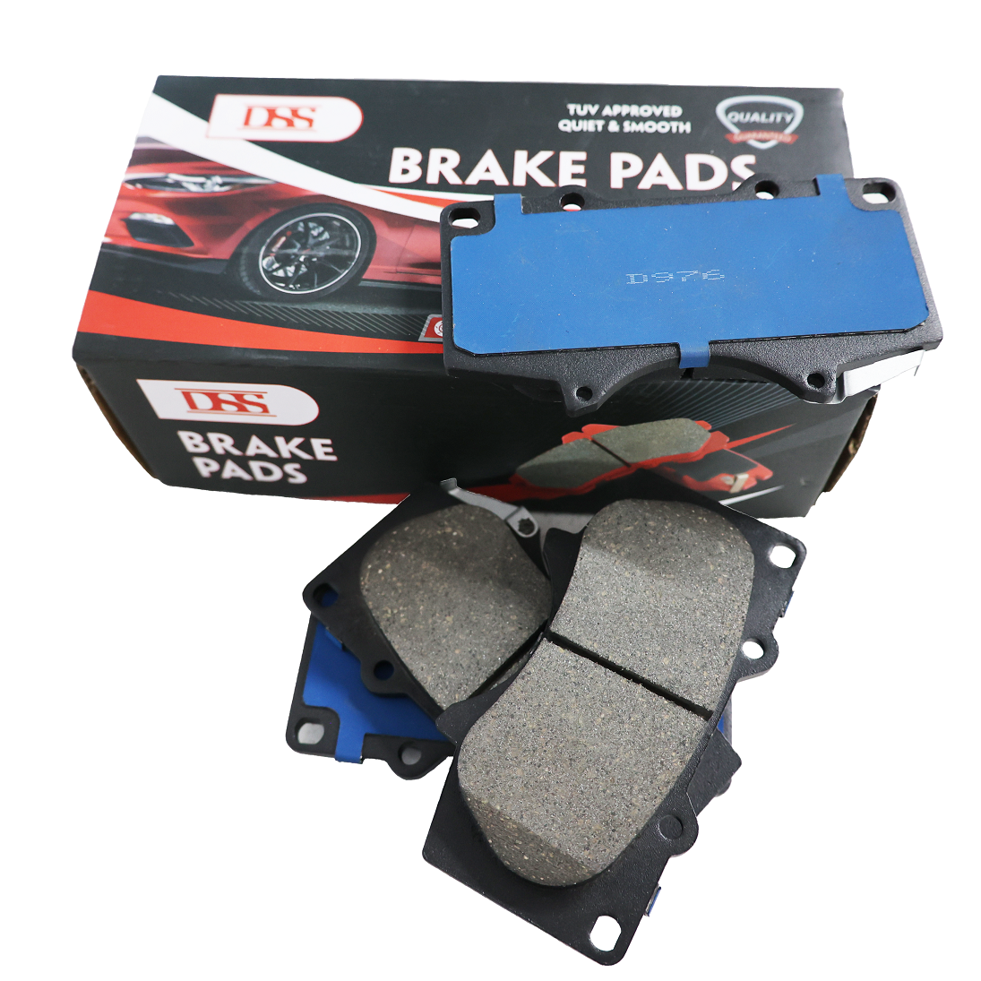 DSS Ceramic Brake Pads for Honda High Performance Noiseless R90 Certified OEM Disc Brake Pad Set with Anti-Rattle Clips & Shims