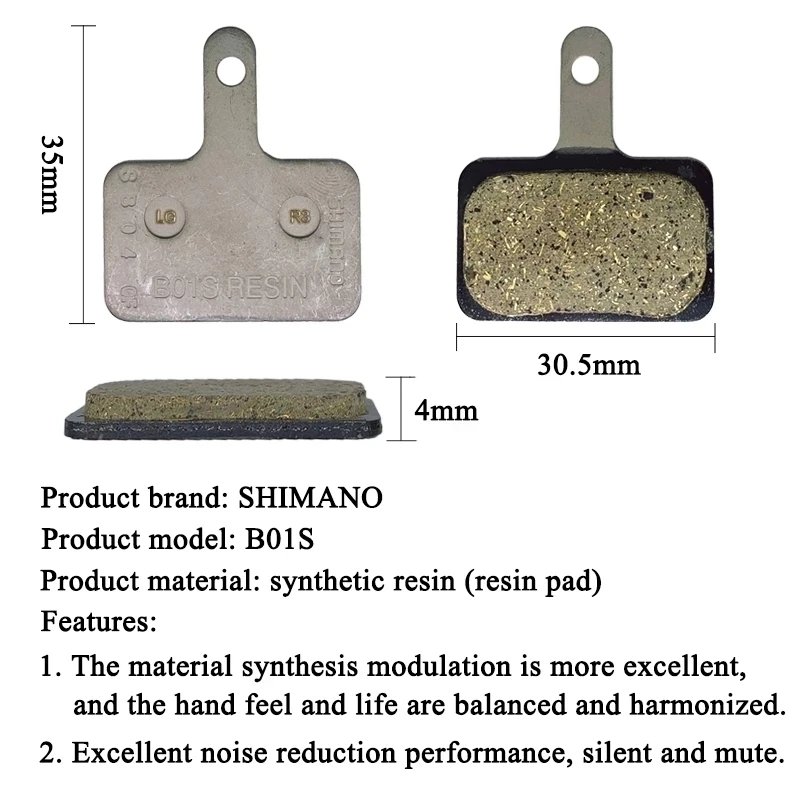 SHIMANO B01S G01S MTB Bicycle Disc Brake Pads B01S G01S Resin Pad for MT200 M355 M395 M445 M475 M6000 M7000 M615 M675 RS785 M985