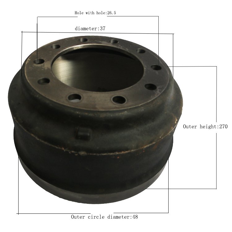 Genuine Heavy Duty Custom North American Truck Trailer Brake Drum Cast Steel Gray Iron Truck Brake Drum