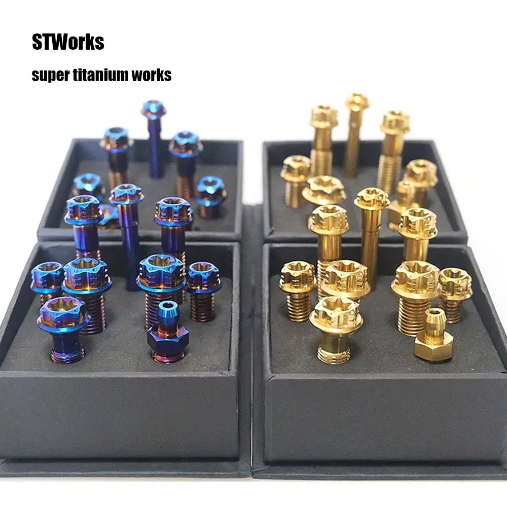 Customized Titanium GR5 Bolt Calipers for Motorcycle Modification Screws