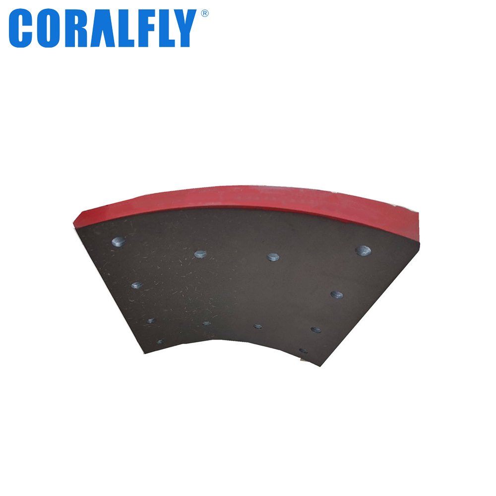 Coralfly Factory Custom Cheap Wholesale Price 19555 Truck Brake Lining for DAF 1228110 696226 586714 607073 1326861