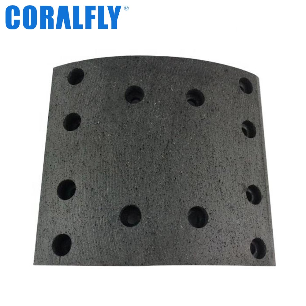 Coralfly Factory Custom Cheap Wholesale Price 19555 Truck Brake Lining for DAF 1228110 696226 586714 607073 1326861