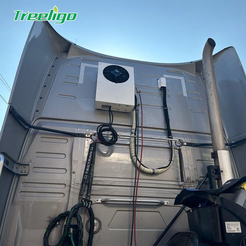 USA Free Shipping 12V 24V Semi Electric DC Split Parking Iron Material Semi Air Conditioner for Truck Tractor Cab