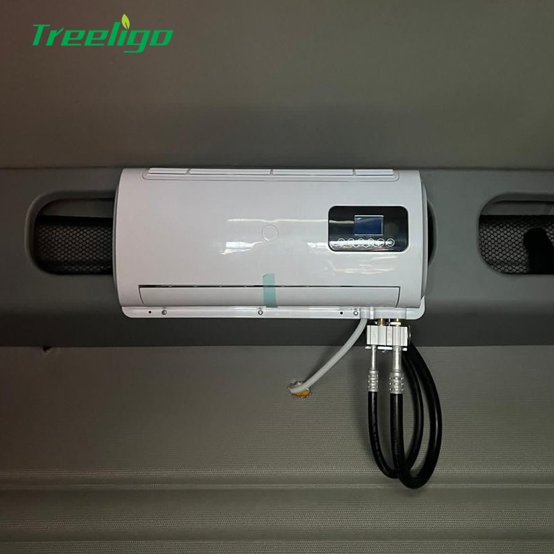 USA Free Shipping 12V 24V Semi Electric DC Split Parking Iron Material Semi Air Conditioner for Truck Tractor Cab