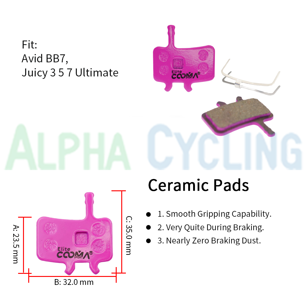 Ceramic Disc Brake Pads for Avid BB7, Juicy 3 5 7 Ultimate Caliper