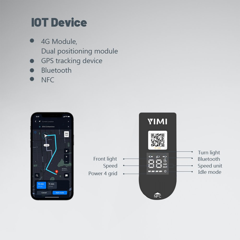 Unique Design High Speed YIMI S600-3 Public Share Electric Scooter with Screen Display Iot System Manage Easy for Rent