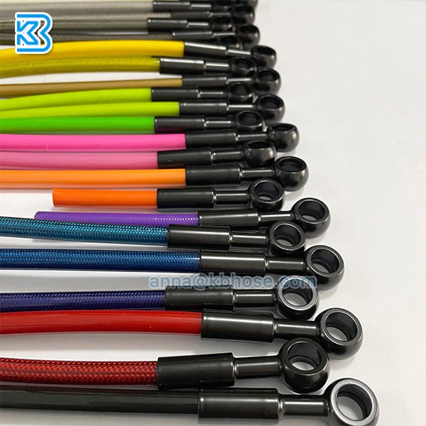 SAE J1401 Hose SS Braided Brake Hose Braided Line Banjo Fitting Flexible PTFE Nylon 304 Brake Lines Brake Pipe Stainless Steel