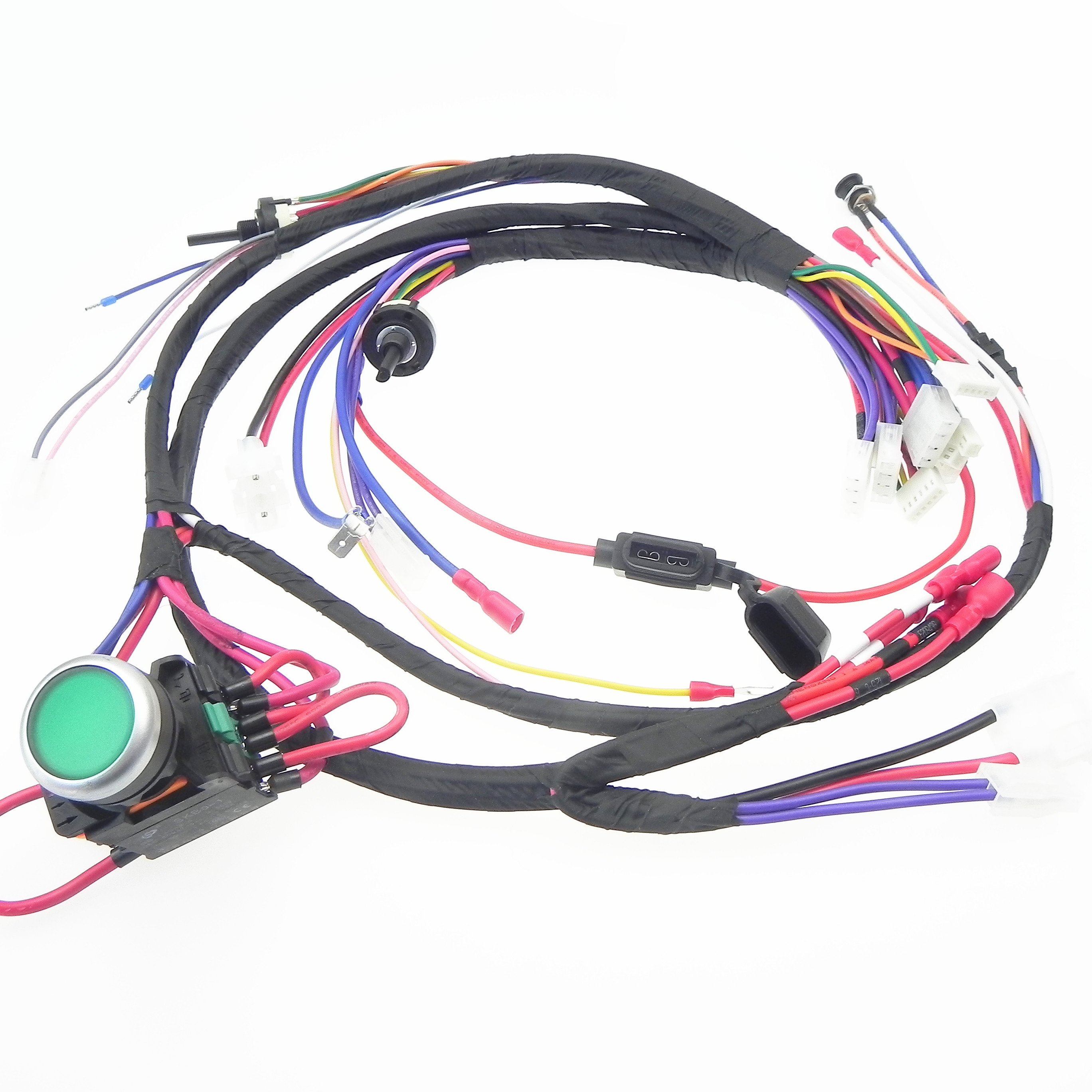 Customized Electric Motorcycle Brake Cables Black Braided Tubing Horn Wiring Rear Brake Light Engine Wire Harness for Automotive