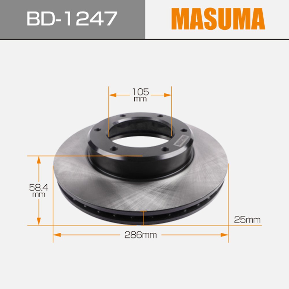 BD-1247 MASUMA Universal Auto Brake Discs 43512-60050 for TOYOTA LAND CRUISER