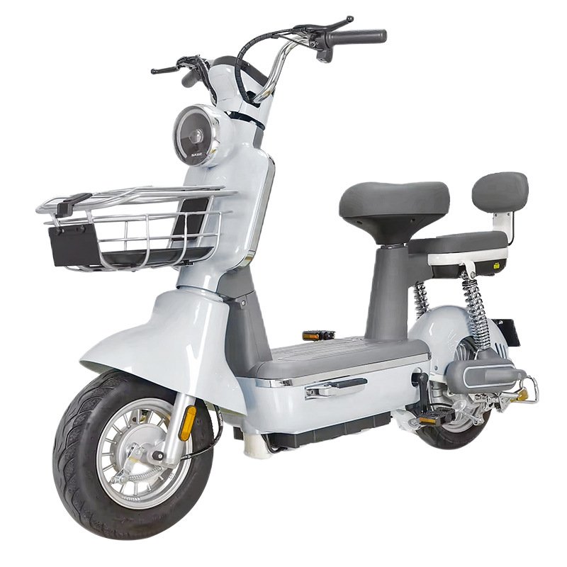 Wholesale Two-Seater Electric Bicycle China Cheap Steel Frame Electric Bike Rear Hub Motor Drum Brake Sensor Including Seats