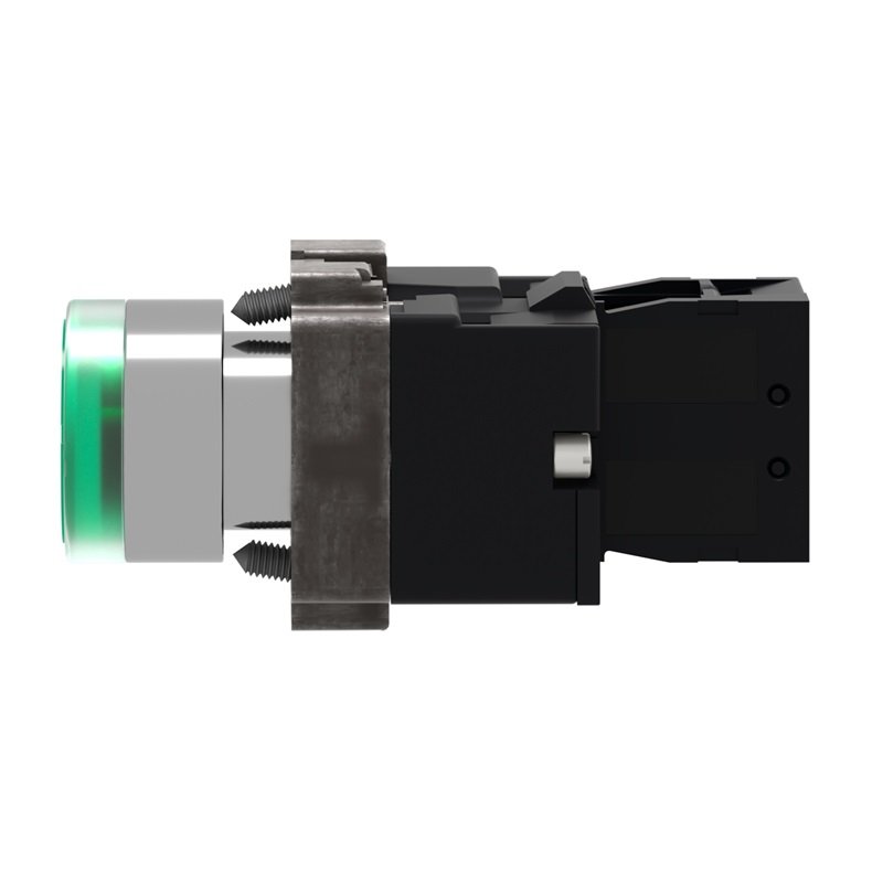 Schneiders AC/DC 24V Industrial Power Distribution Indicator with Light Button Green 22mm Spring Return 1NO XB2BW33B1