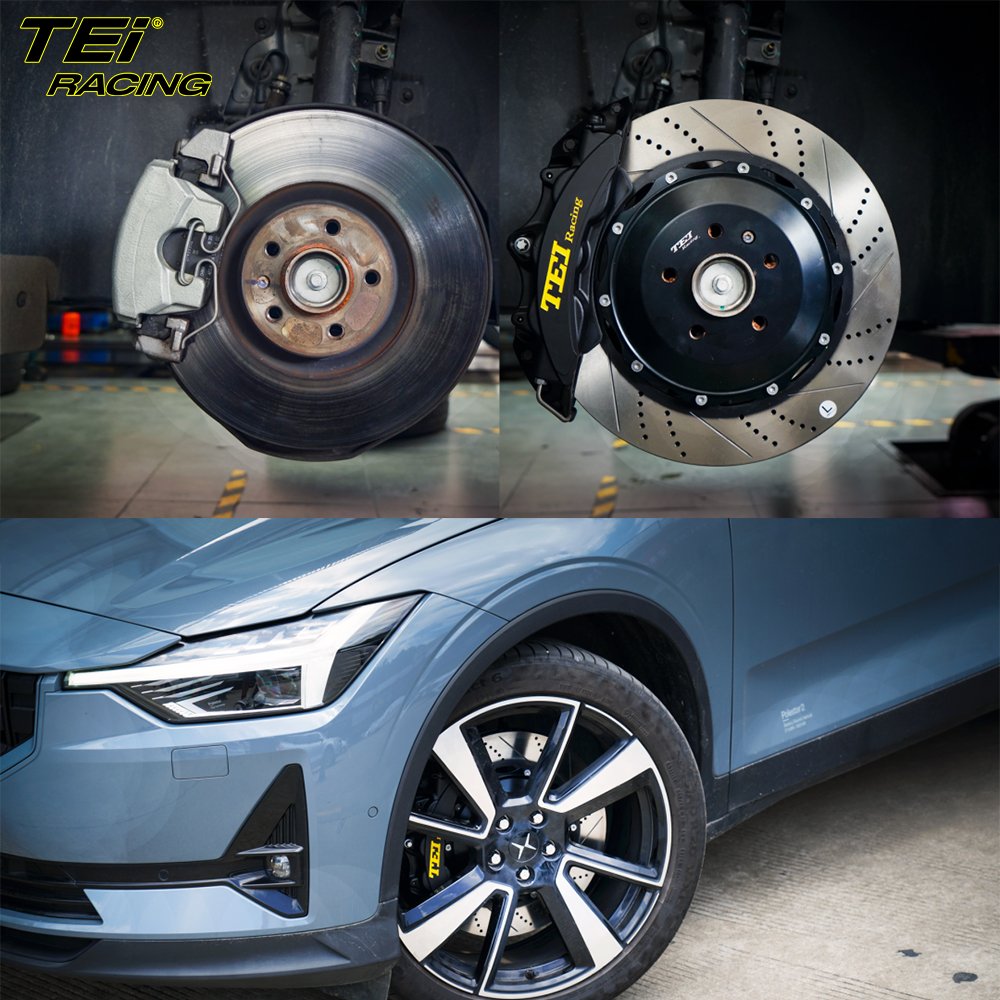 TEI Racing P60NS Front Big Brake Kit 6 Piston Caliper with 378*32mm Rotor Auto BBK Brake System for Polestar 2 20 Inch Car Rim