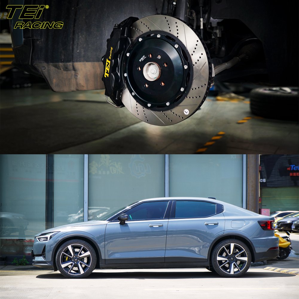 TEI Racing P60NS Front Big Brake Kit 6 Piston Caliper with 378*32mm Rotor Auto BBK Brake System for Polestar 2 20 Inch Car Rim