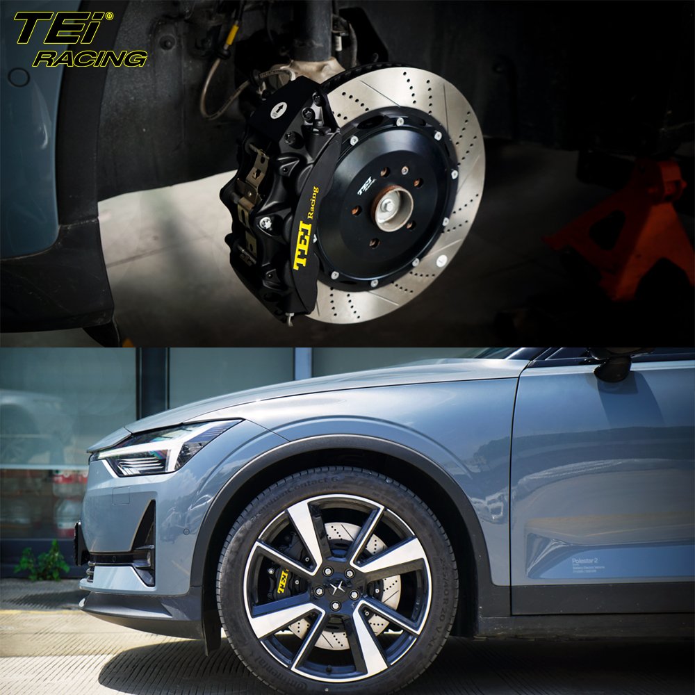 TEI Racing P60NS Front Big Brake Kit 6 Piston Caliper with 378*32mm Rotor Auto BBK Brake System for Polestar 2 20 Inch Car Rim