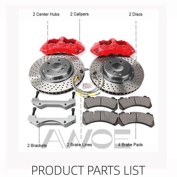Brakes Front Brake Kit 4-Piston Caliper with Vented Disc Rotor 330x28MM for 2008-2019 16/17/18 Inch Wheel Smart 453 E30