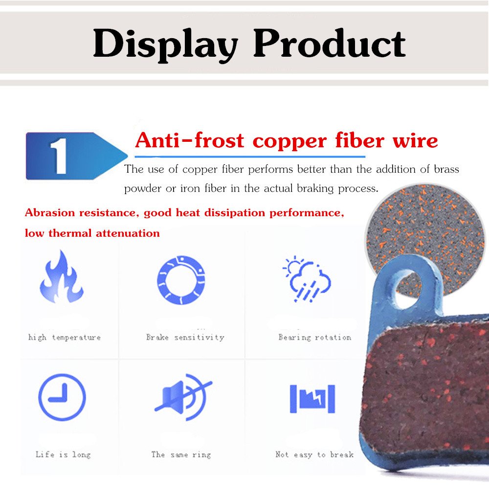 4 Pairs 8pcs MTB Bicycle Semi-metal Disc Brake Pads for SHIMAN0 AVID HAYES Magura Formula and Scooter, Link-2 Bicycle Pad