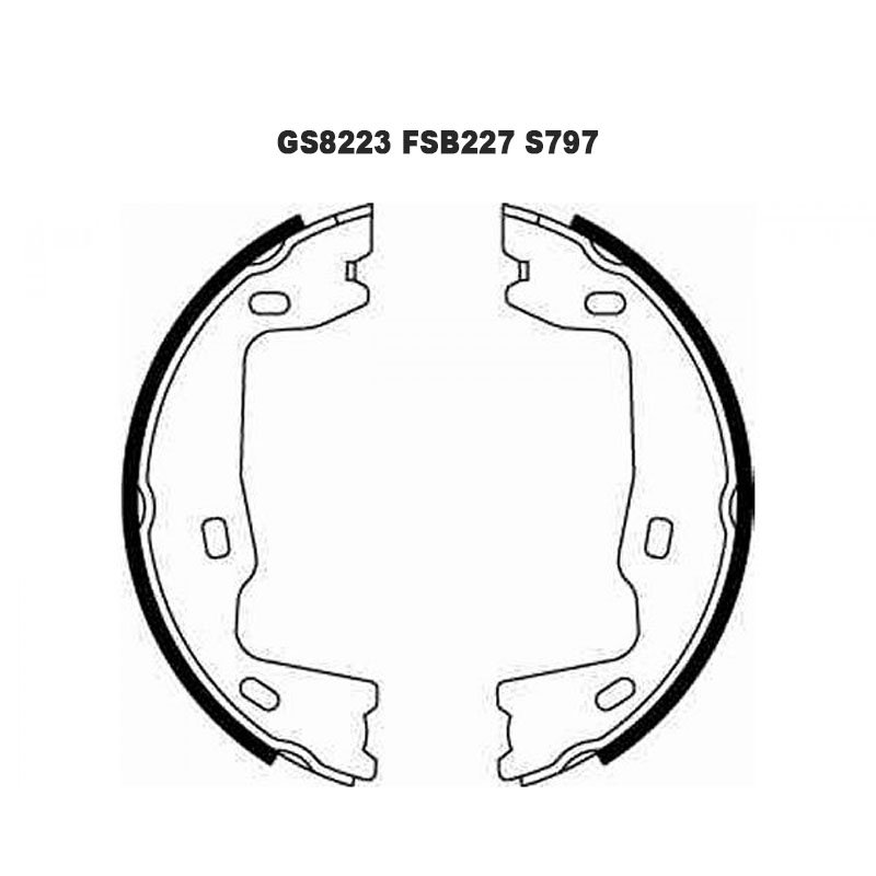 S797-1537 1605686 Brake Shoe Set, Parking Brake for TRW GS8223 for Saab/Vauxhall/Chevrolet/Opel 9-5/9-3/900/Vec