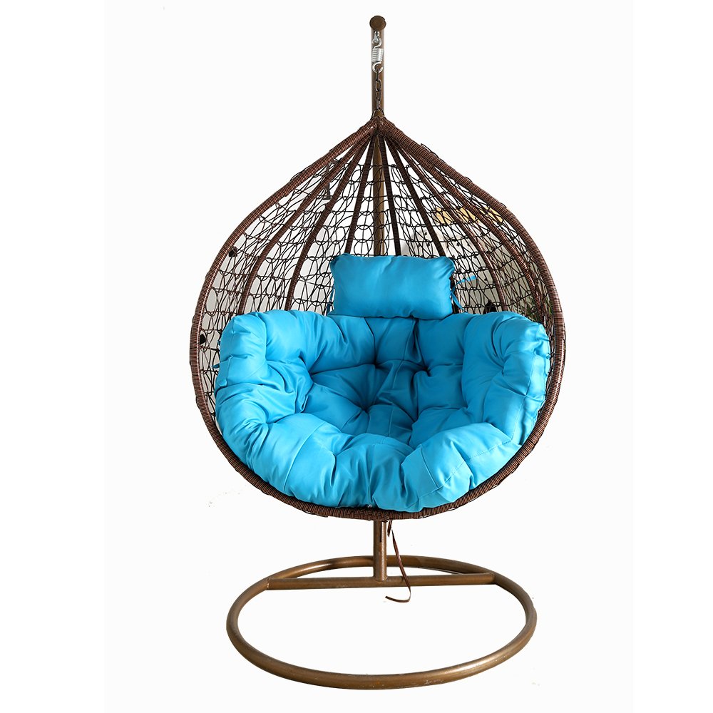 Fashion Design Cheap Outdoor Indoor Furniture Garden Balcony Hand Woven Rattan Basket Patio Single Egg Swing Chair With Stand