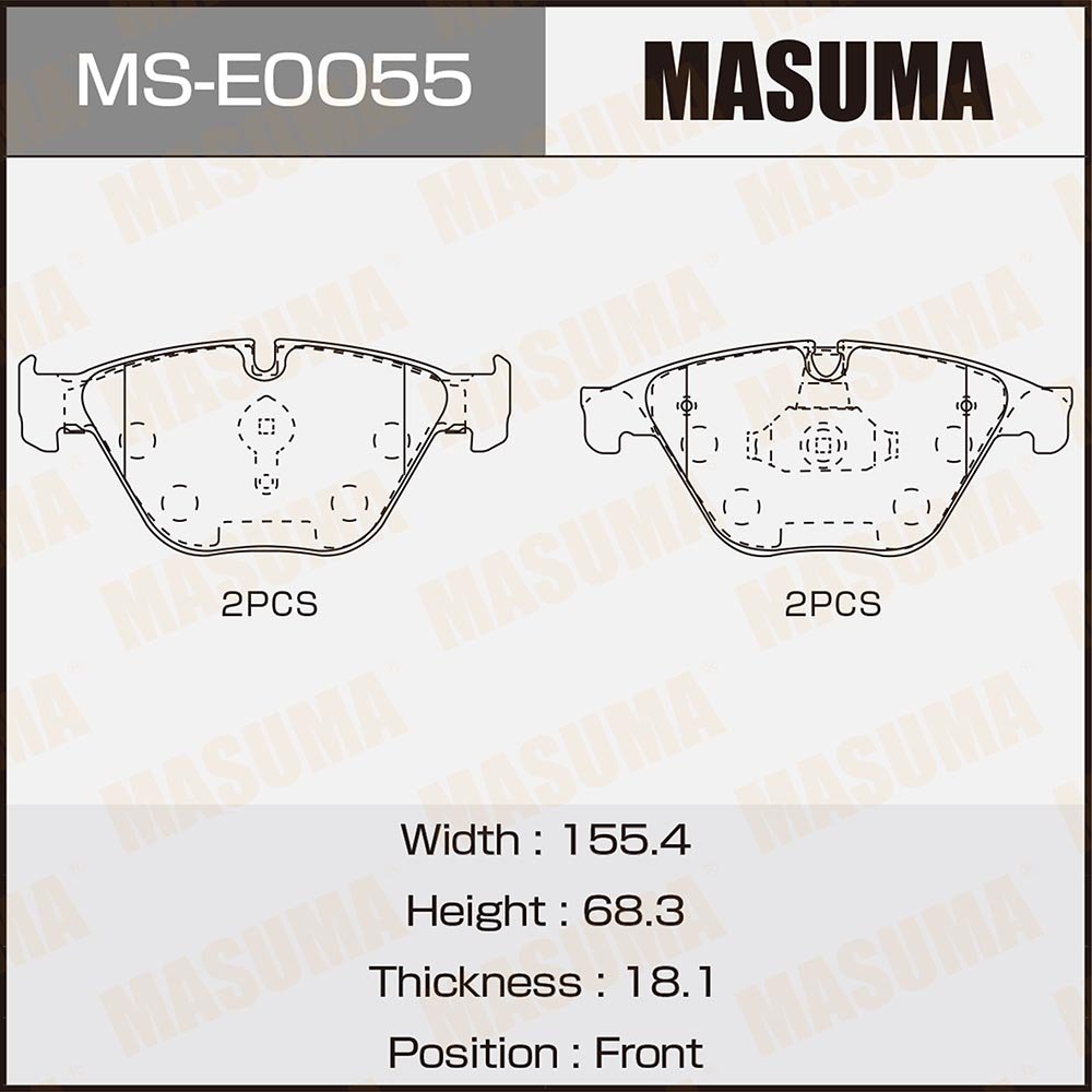 MASUMA MS-E0055N Brake Pads Premium Ceramic Car Brake System 34116775314 34116798190 for BMW 5-series & 6-series