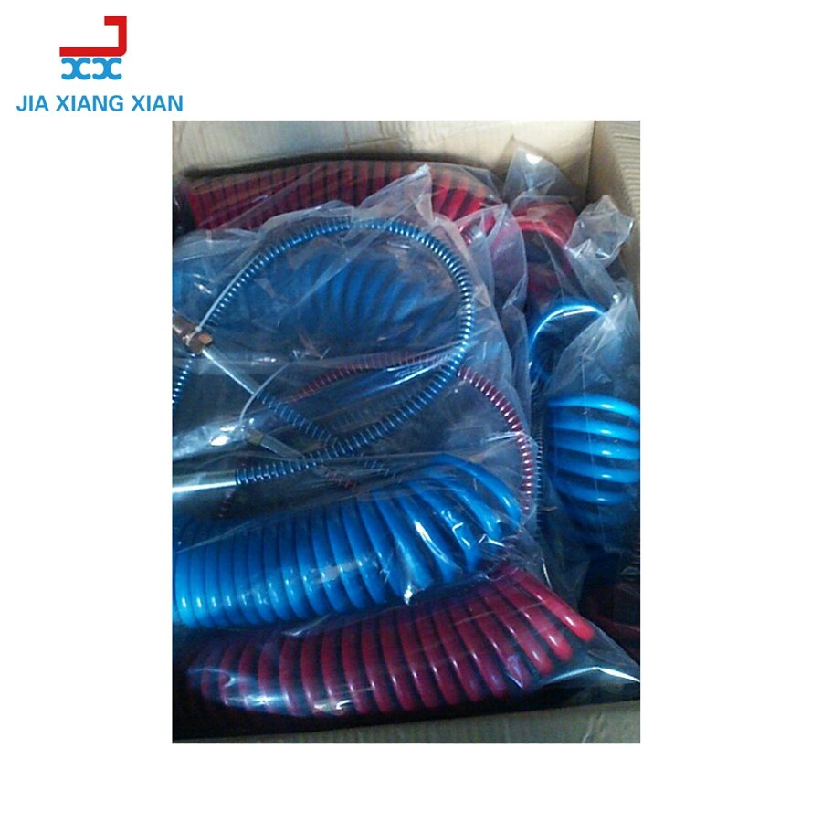 Curly Spiral Flexible Pu Coil up Trailer Recoil Airline Truck air Brake Coiled air Line Hose
