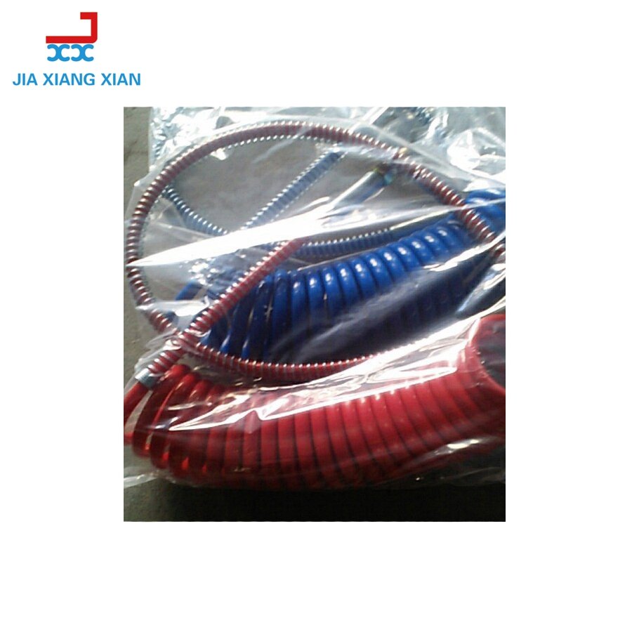 Curly Spiral Flexible Pu Coil up Trailer Recoil Airline Truck air Brake Coiled air Line Hose