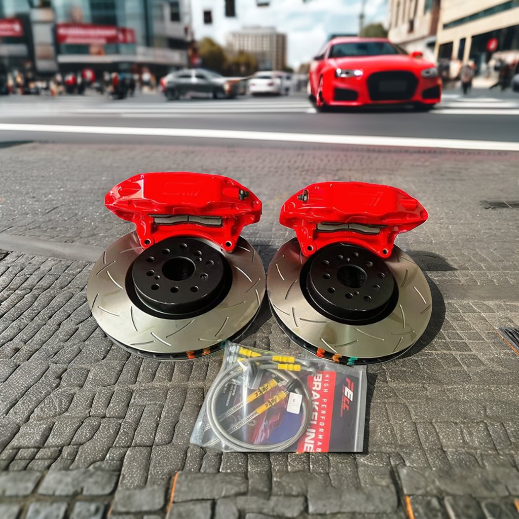 Original Straight up Racing 4 Pot Red Brake Calipers Kit for Toyota Camry Vellfire Alphard 20 30 Series Estimate Selica Noah