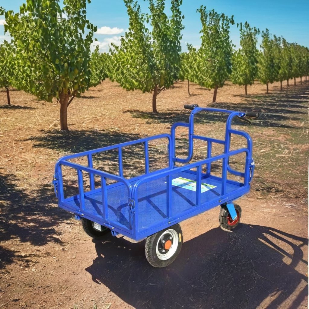 Agricultural Machine Orchard Transport Heavy Duty Electric Pallet Truck Garden Landworks Utility Wagon Hand Push Trolley Cart