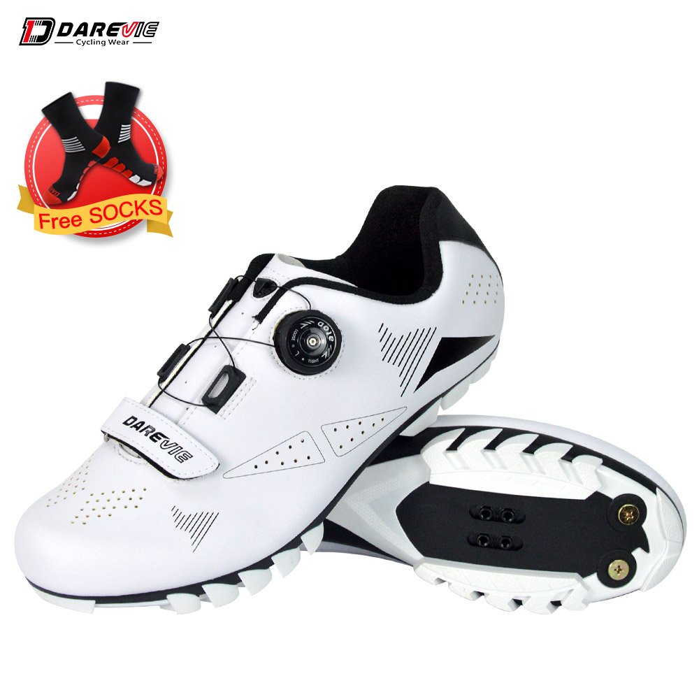 Darevie Custom Mountain Bike Shoes Professional Mtb Shoes White Color Mens Indoor Mtb Cycling Shoes